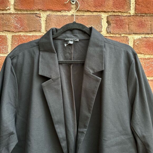 Eileen Fisher $278 Cotton Blend Ponte Notch Collar Blazer Jacket Black 1X NEW - Picture 3 of 10